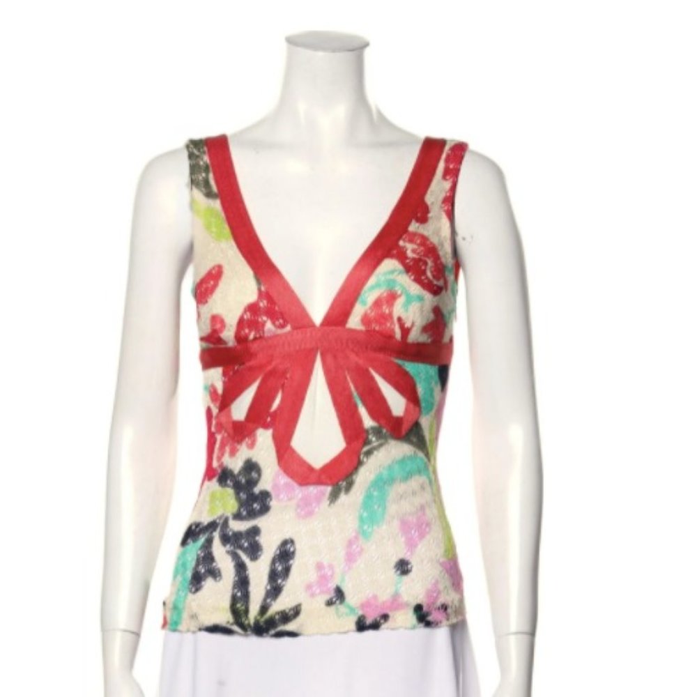 Missoni authentic knit cutout floral top Small